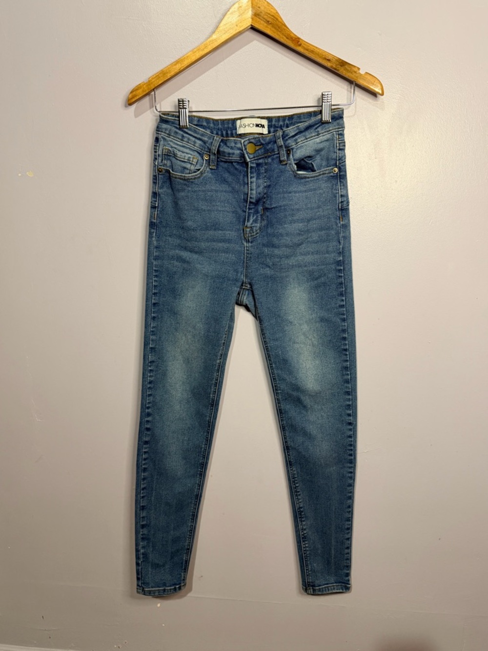 Fashion Nova Medium Blue High-Rise Skinny Jeans